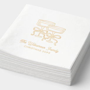 Elegant Christmas Cocktails Gold Foil Napkins