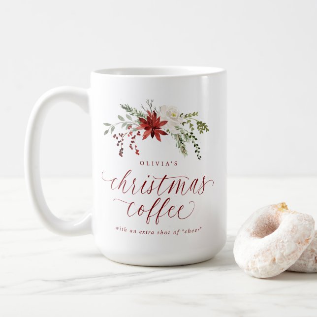 Elegant Christmas Coffee with a Shot Gift for Her Mug (With Donut)