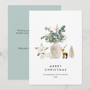 Elegant Christmas Composition Corporate Greeting Holiday Card
