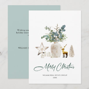 Elegant Christmas Composition Corporate Greeting Holiday Card