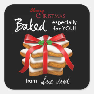 Elegant Christmas Cookie Gift Tag Stickers