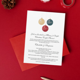 Elegant Christmas Couples Shower  Invitation