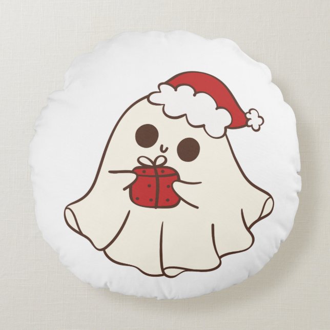 Elegant Christmas Creations: A Festive Logo Design Round Cushion (Front)