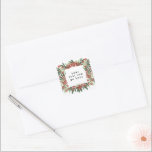 Elegant Christmas Custom Text Botanical Square Sticker<br><div class="desc">***this design is part of a christmas holiday collection*** _______________________ this design template is fully editable and customisable by you the customer - click personalise further button if you with to move, add, delete or make major changes to the design _______________________ *if you have any DESIGN questions or need more...</div>