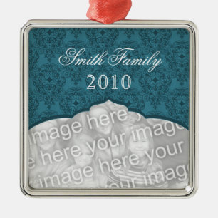 Elegant Christmas Damask Premium Square Ornament
