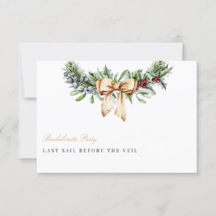 Elegant Christmas Decor Bachelorette Party Card
