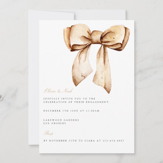 Elegant Christmas Decor Engagement Invitation (Front)