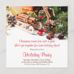 Elegant Christmas Decorations Holiday Party Invitation