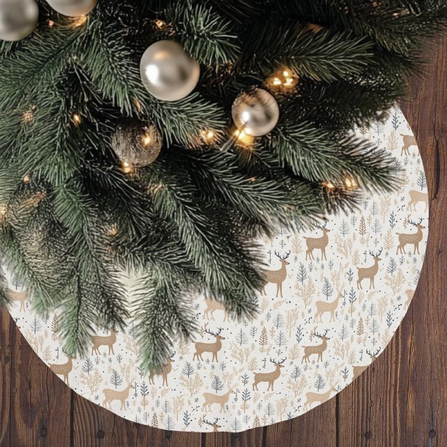 Elegant Christmas Deer  Brushed Polyester Tree Skirt (Creator Uploaded)