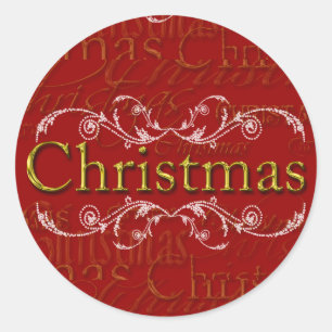 Elegant Christmas Design Custom Christmas Stickers