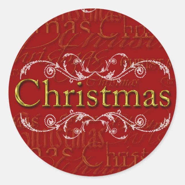 Elegant Christmas Design Custom Christmas Stickers (Front)