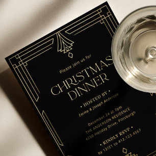 Elegant Christmas Dinner Black and Gold
