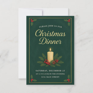 Elegant Christmas Dinner Invitation