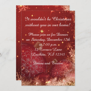 Elegant Christmas Dinner Invitation
