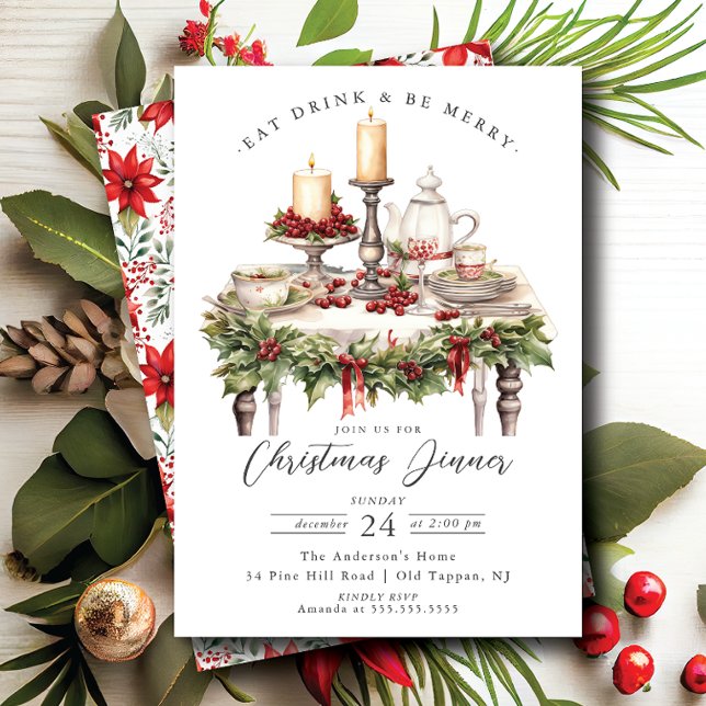 Elegant Christmas Dinner Invitation (Creator Uploaded)