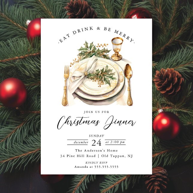 Elegant Christmas Dinner Invitation (Creator Uploaded)