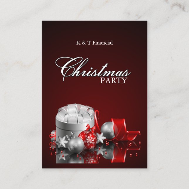 Elegant Christmas Dinner Party Invitations (Front)