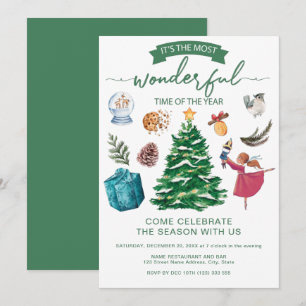 Elegant Christmas elements Party Invitation