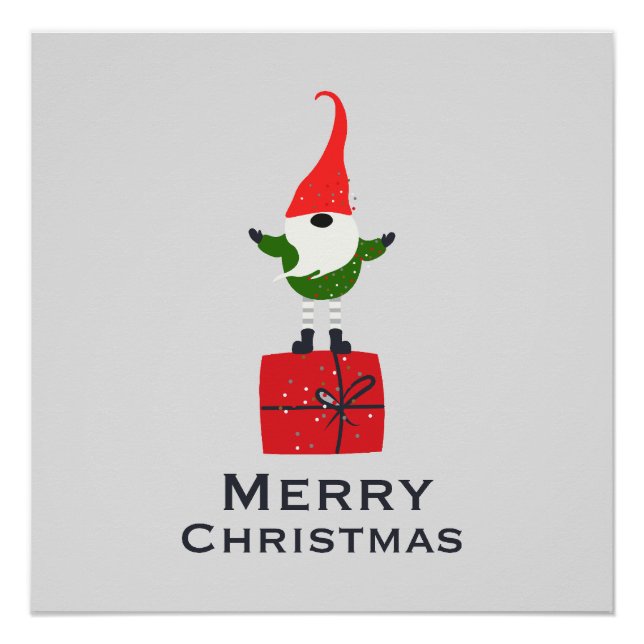 Elegant Christmas Elf Wall Art Poster  (Front)