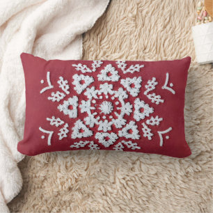  Elegant Christmas Embroidery Design for a Festive Lumbar Cushion