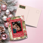 Elegant Christmas Eve Romantic Photo Wedding Announcement Postcard<br><div class="desc">Make your wedding unforgettable with our elegant Christmas Eve Save the Date postcards! Personalise your photo invites featuring charming pine branches and festive ornaments. Perfect for adding a touch of romance to your special day! Don’t let this opportunity slip away—give your guests a sneak peek of the magic to come....</div>