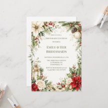 Elegant Christmas Floral Bridesmaids Luncheon