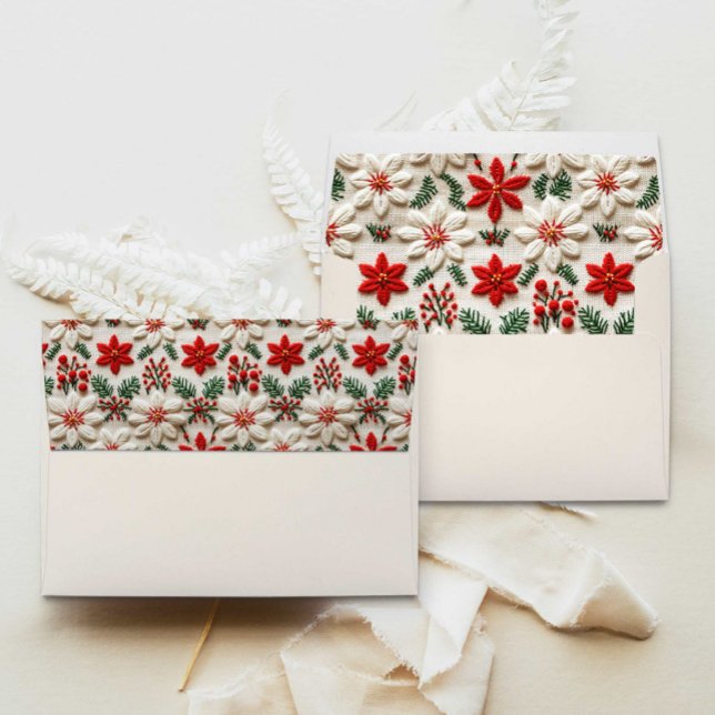 Elegant Christmas Floral Envelope (Christmas Winter Floral Envelope)