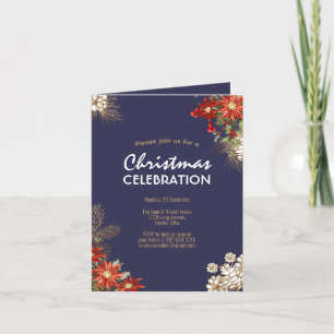 elegant christmas floral party celebration holiday card