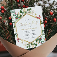 Elegant Christmas foliage greenery red gold