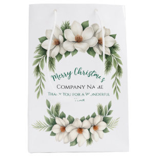 Elegant Christmas Gift Bag Employees Custom Logo