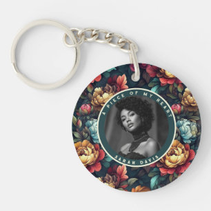 Elegant Christmas Gifts For Dad Custom Peonies Key Ring