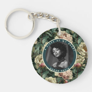 Elegant Christmas Gifts For Husband Floral Peonies Key Ring