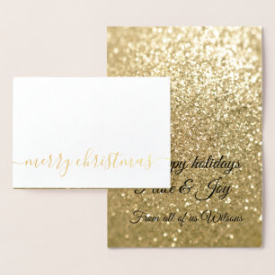 Elegant Christmas gold glittery sparkles Foil Card