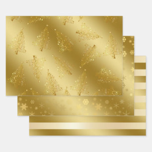 Elegant Christmas gold pattern   Wrapping Paper Sheet