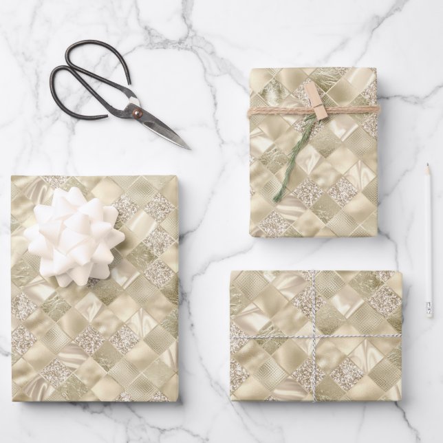 Elegant Christmas gold pattern Wrapping Paper Sheet (Front)