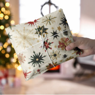 Elegant Christmas Gold Snowflakes Tissue Paper