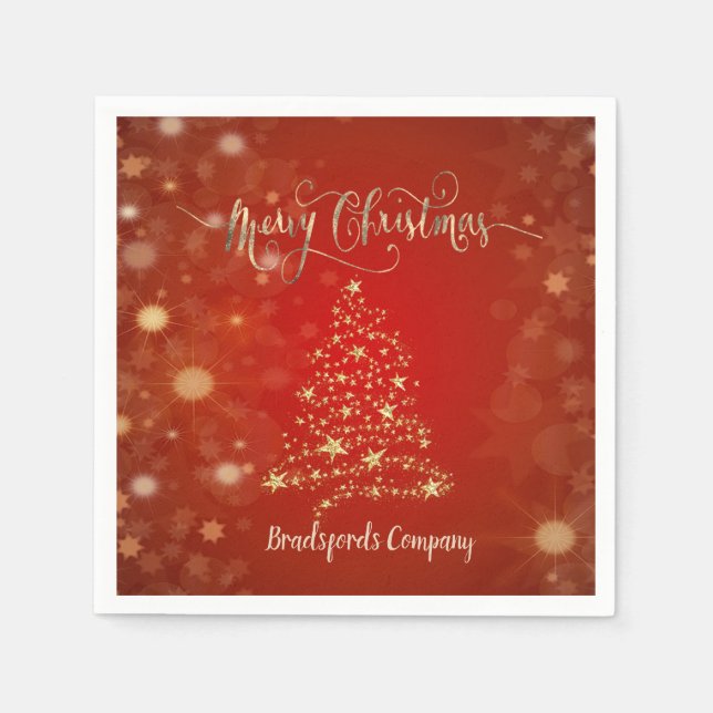 Elegant Christmas Gold Tree Napkin (Front)
