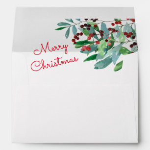 Elegant Christmas Greenery Envelope