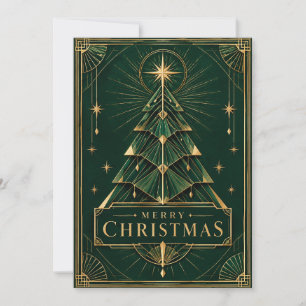 Elegant Christmas Greeting, Art Deco Geometric Card