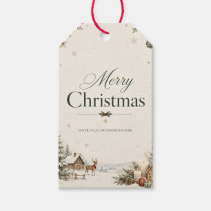 Elegant Christmas Greeting, Classic Cobalt Design Gift Tags