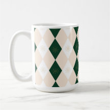 Elegant Christmas Harlequin Pattern with Snowflake