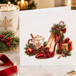 Elegant Christmas High Heel Holiday Invitation – F