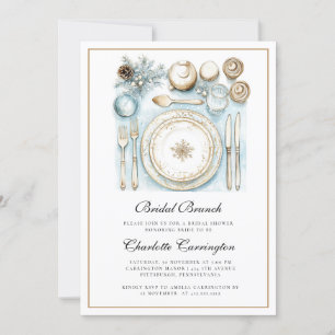 Elegant Christmas Holiday Bridal Brunch Invitation