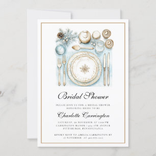 Elegant Christmas Holiday Bridal Shower Invitation