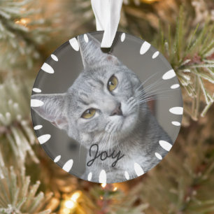 elegant christmas holiday Custom cat Photo Ornament
