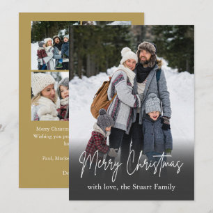 Elegant Christmas Holiday Family Photo Collage     Card