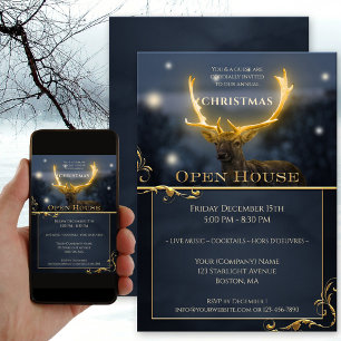 Elegant Christmas Holiday Open House Invitation