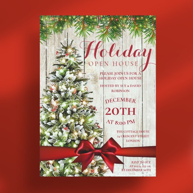 Elegant Christmas Holiday Open House Party Invitation (Elegant Christmas Holiday Open House Party Invitation)
