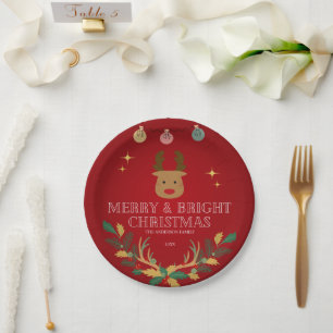 Elegant Christmas Holiday Paper Plate