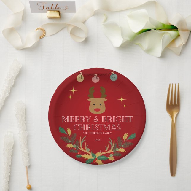 Elegant Christmas Holiday Paper Plate (Wedding)